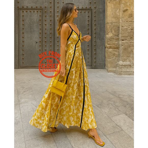 ZARA Blogger Fave Printed Maxi Dress NWT 💛 - Picture 4 of 16